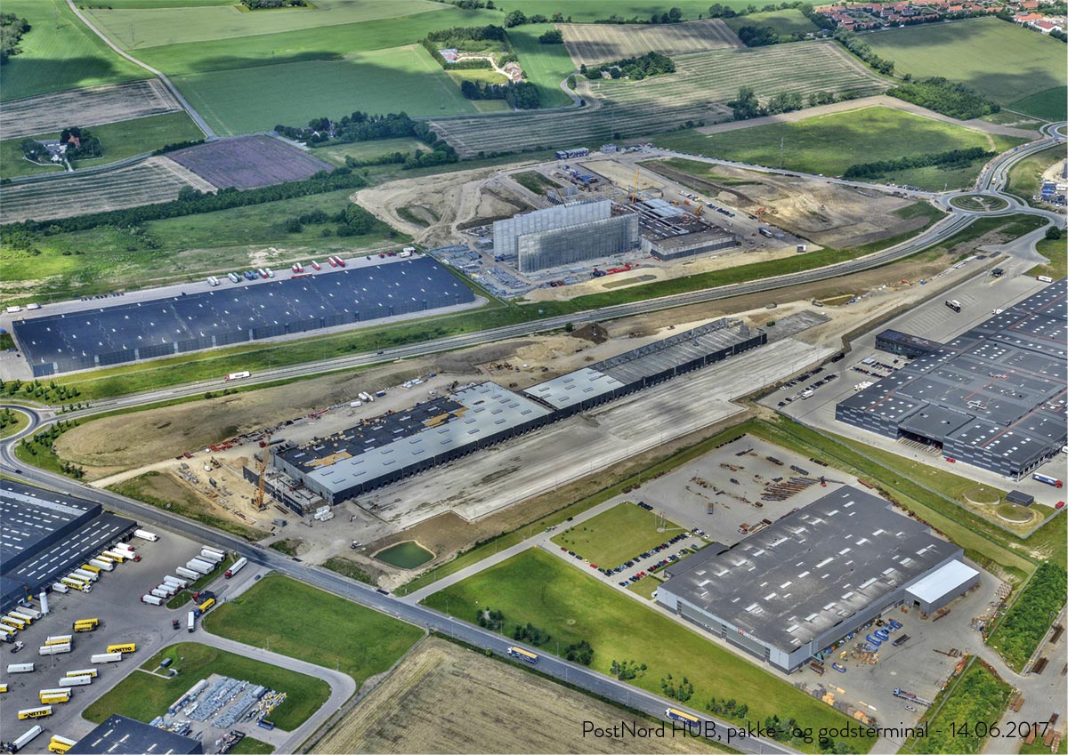 PostNord’s nye lagerhotel og pakketerminal tager hurtig form