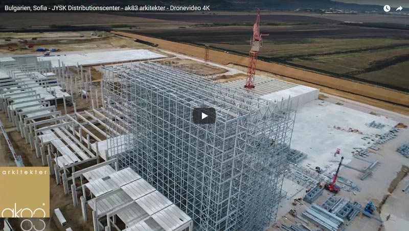 Dronevideo – Se byggeriet af JYSK’s distributionscenter i Bulgarien